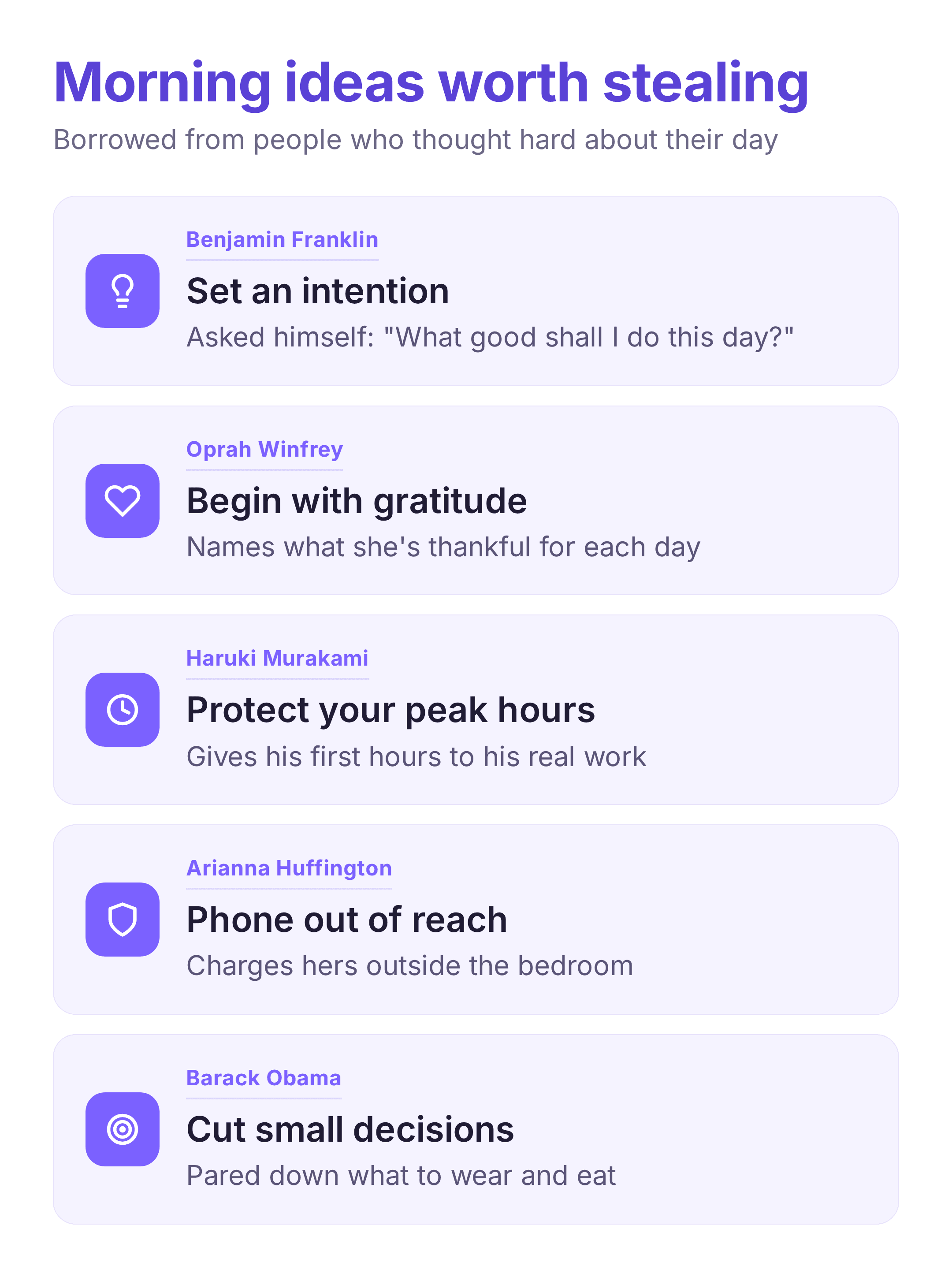 morning routine ideas from successful people