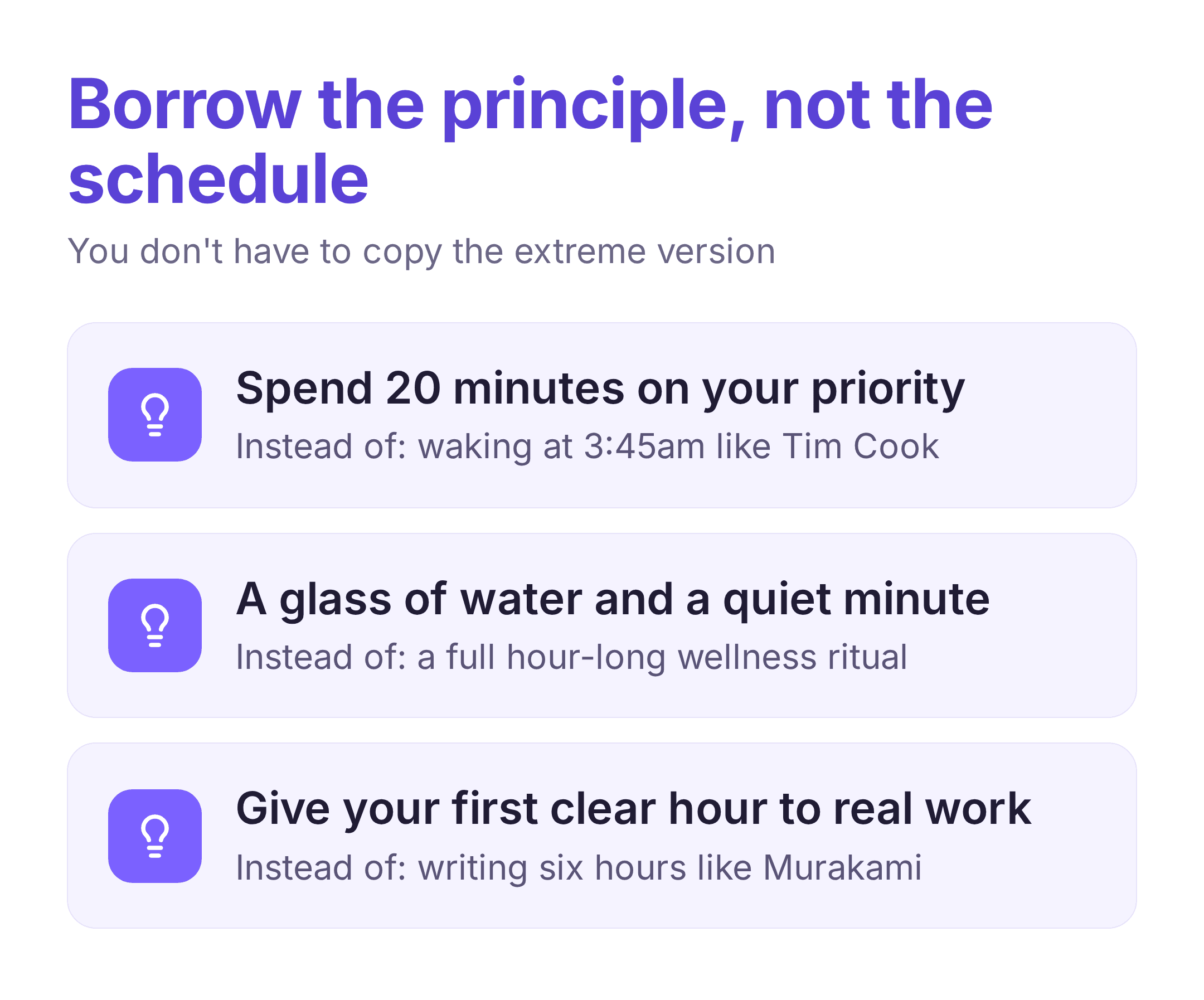 how to adapt famous morning routines to your own life