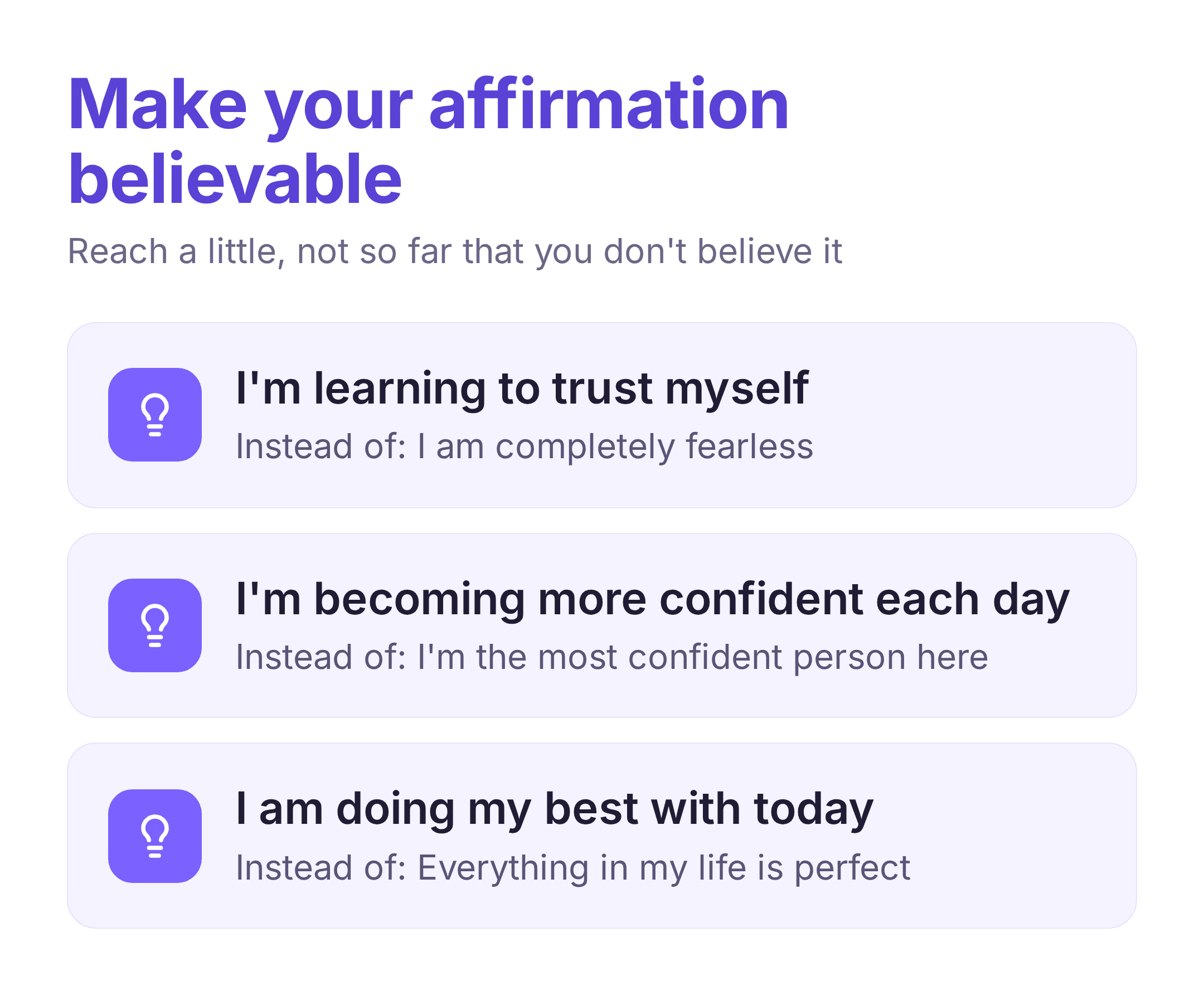 how to reword an affirmation so it feels believable