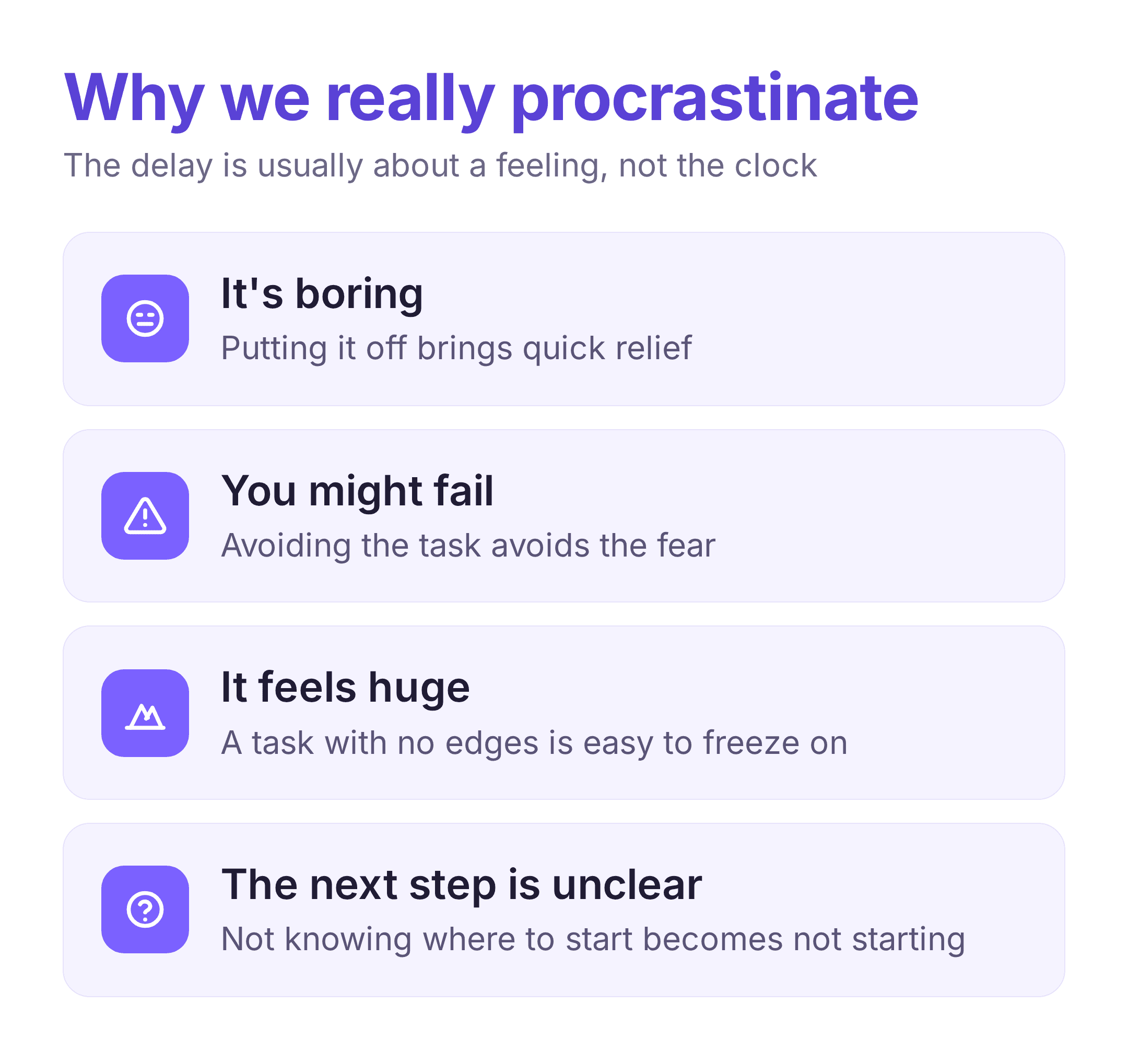 why we procrastinate: the feelings behind the delay