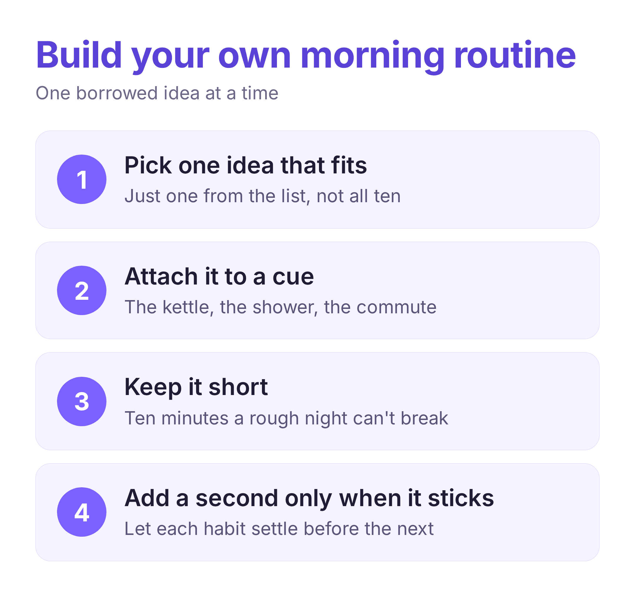 how to build your own morning routine in four steps