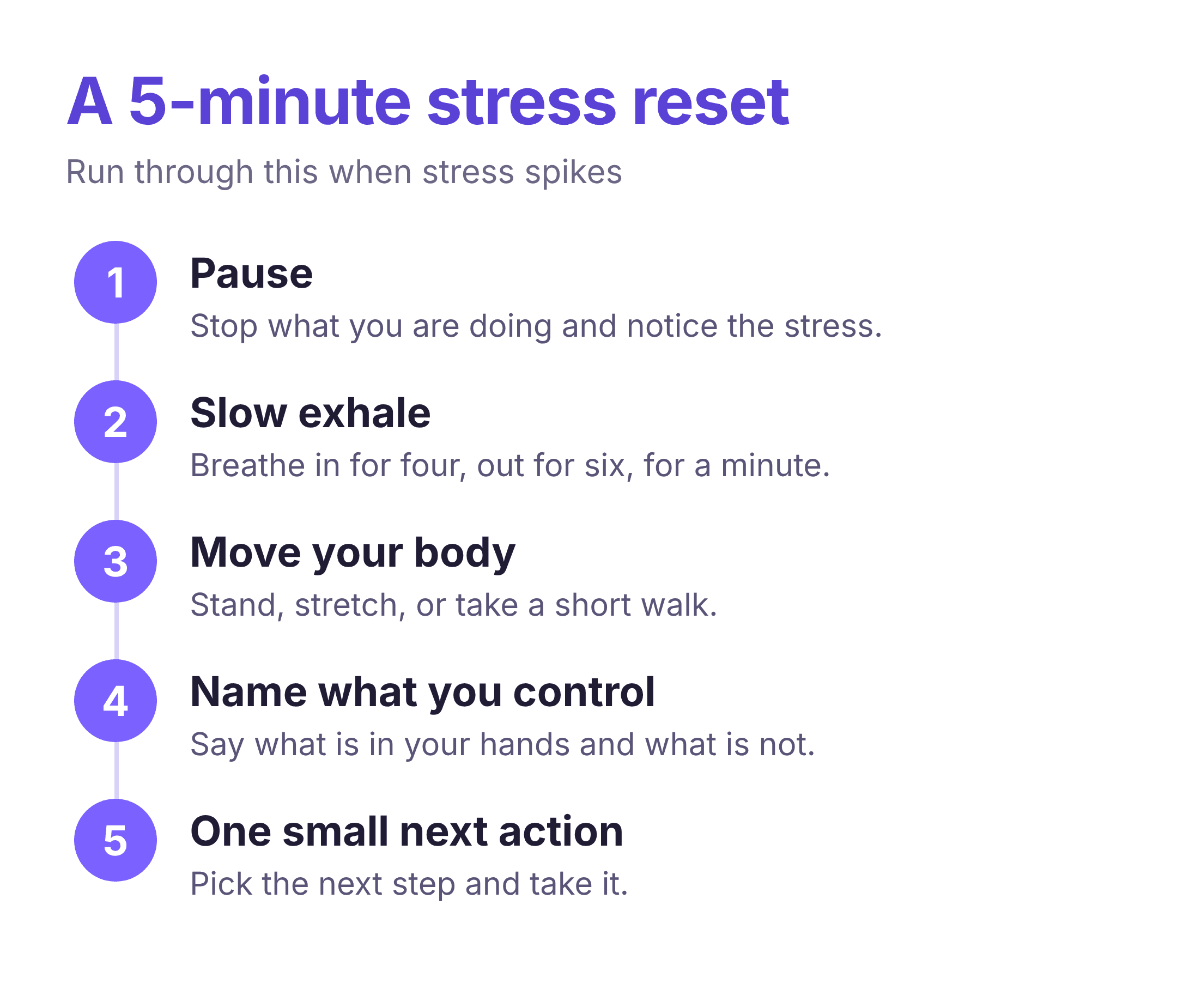 a five-minute stress reset routine for a stressful moment
