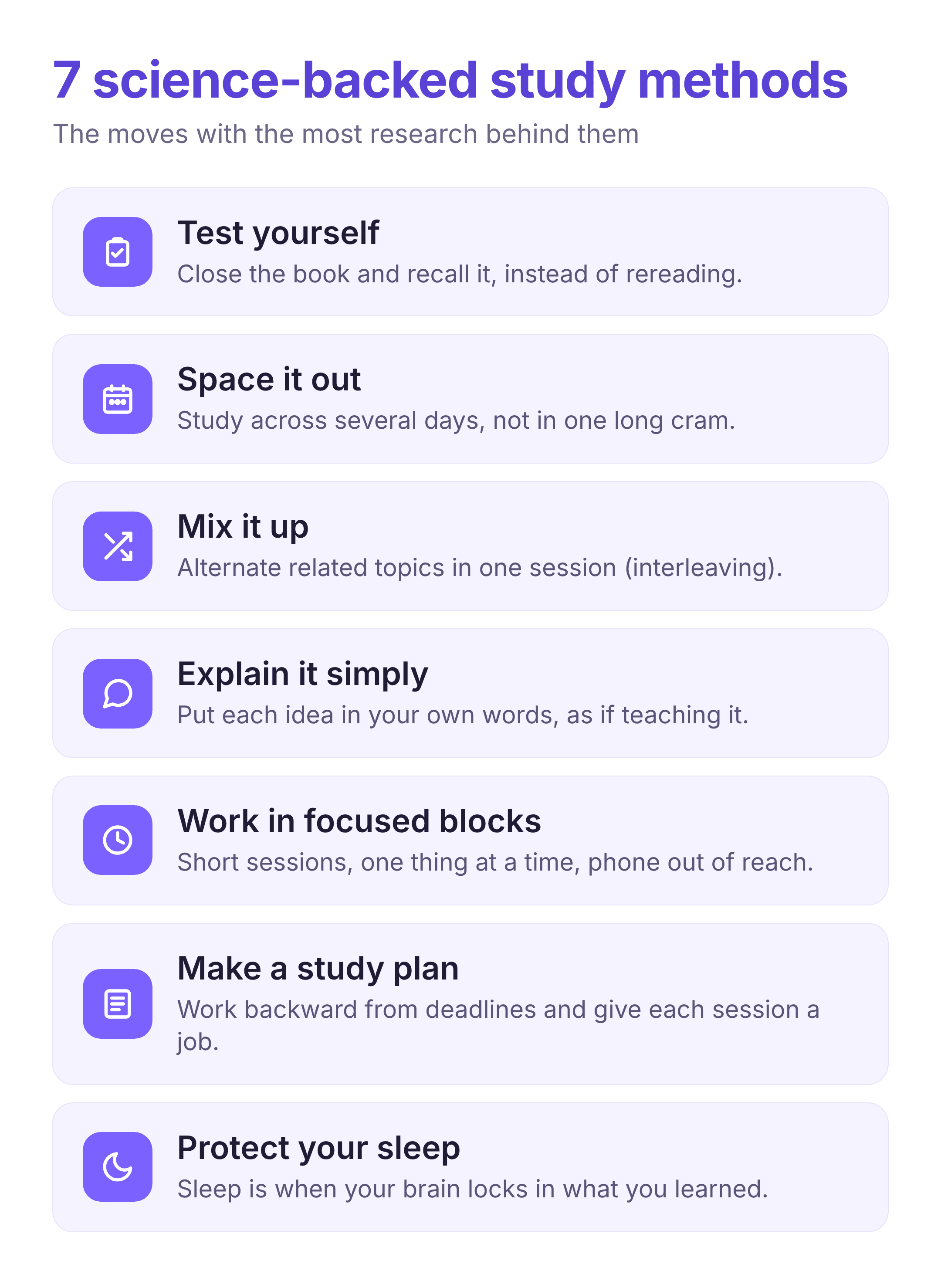 seven science-backed study methods that work