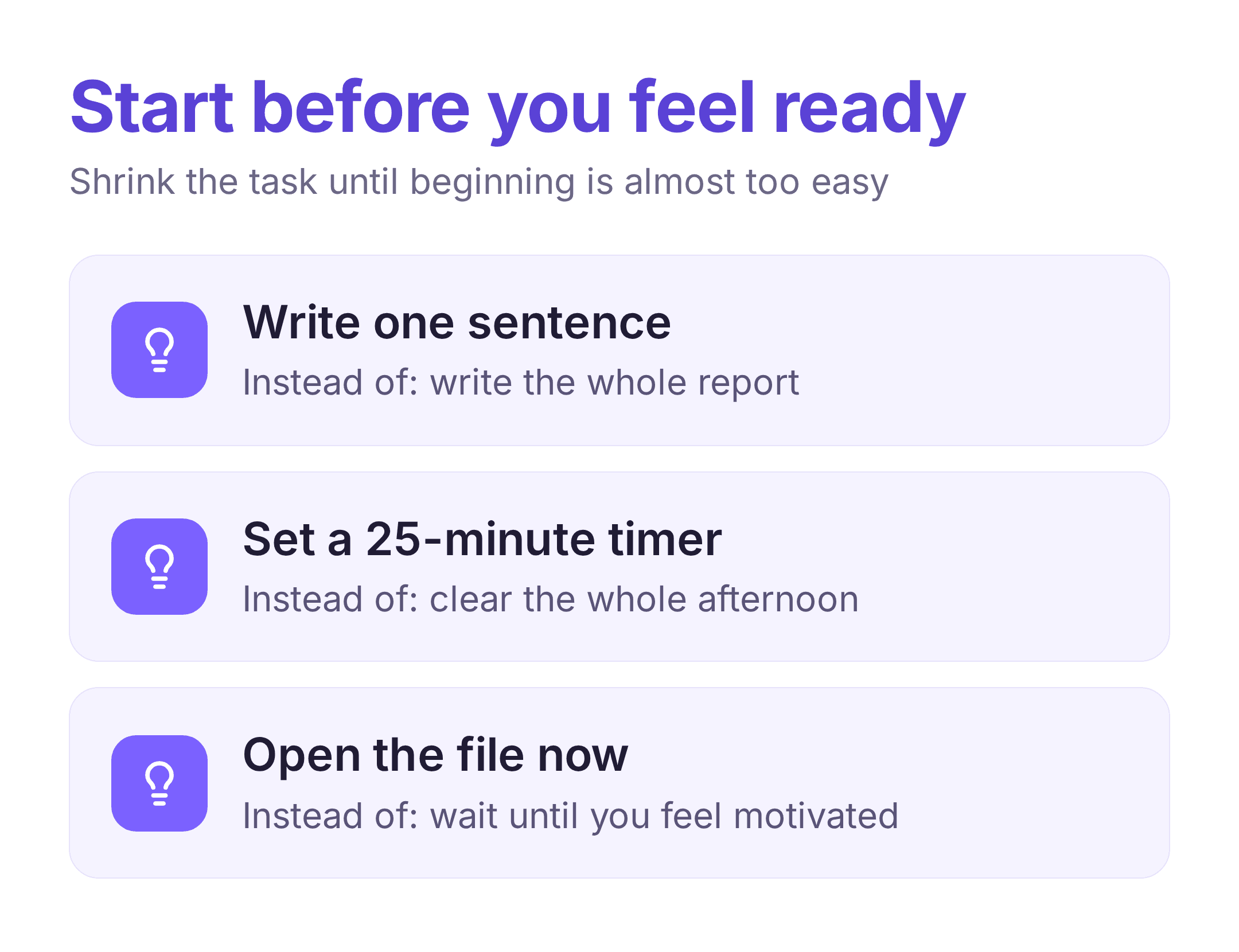 procrastination swaps that make starting easier