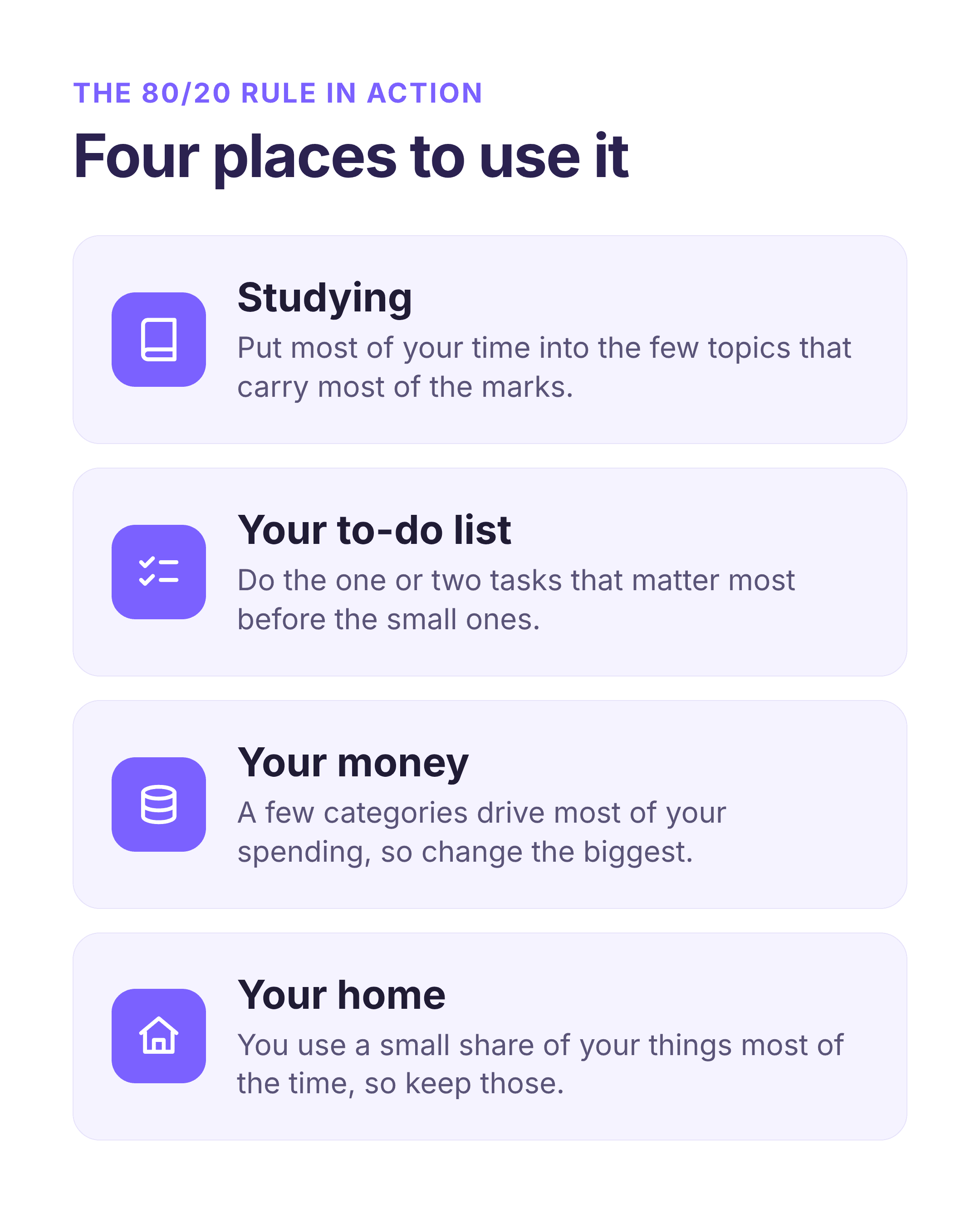 four everyday situations where you can use the 80/20 rule