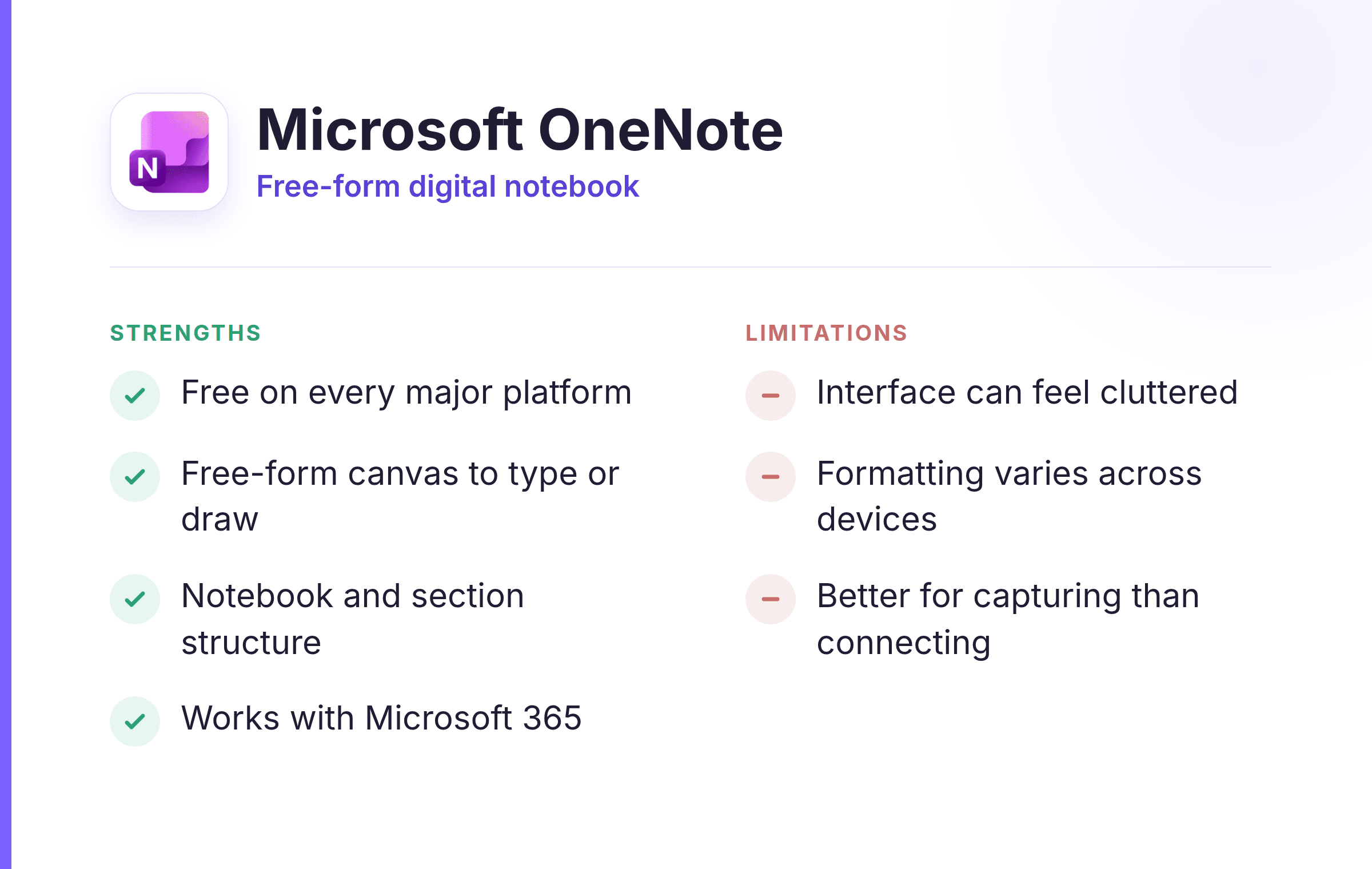 Microsoft OneNote free-form digital notebook app
