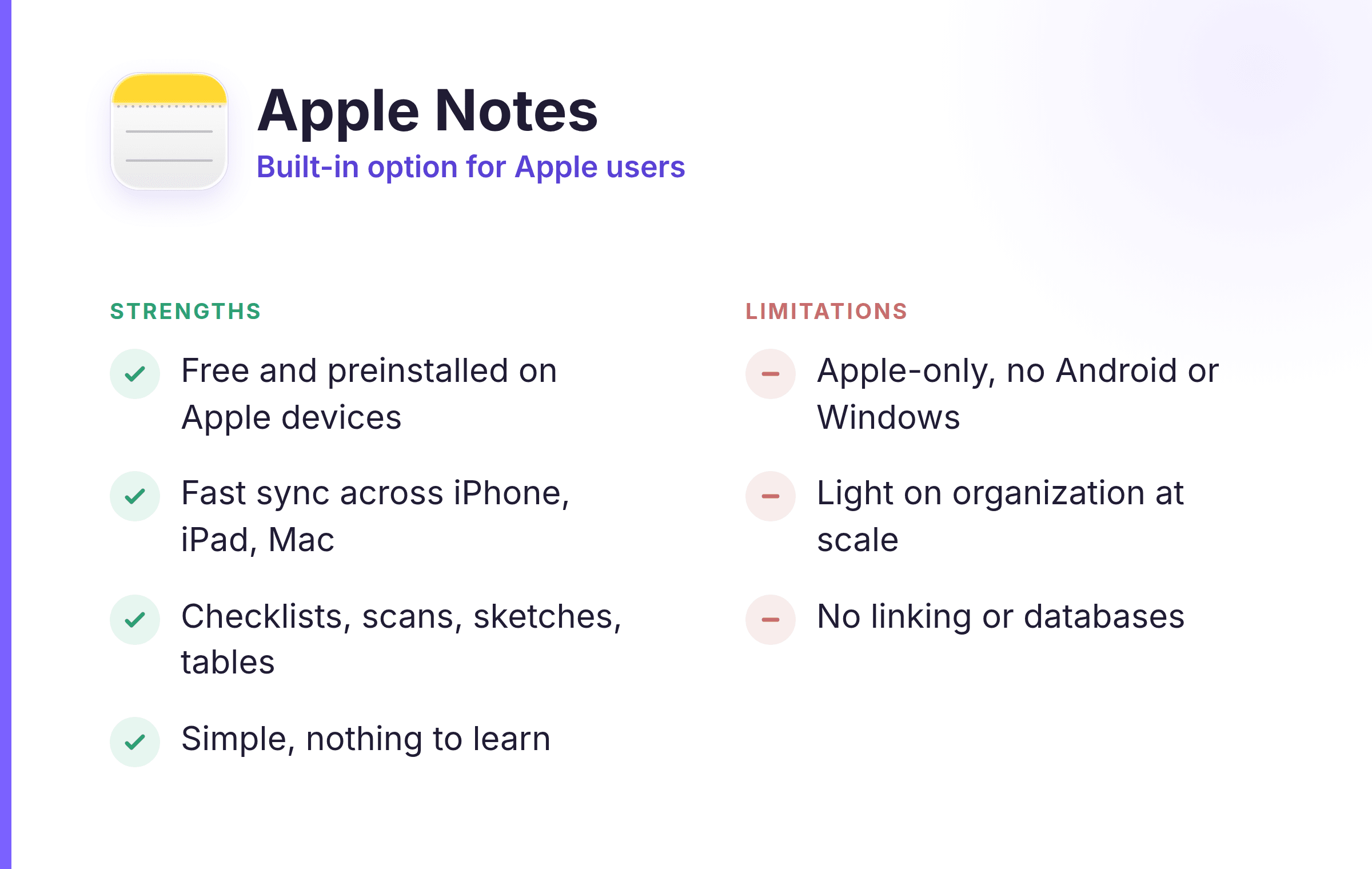 Apple Notes built-in note-taking app