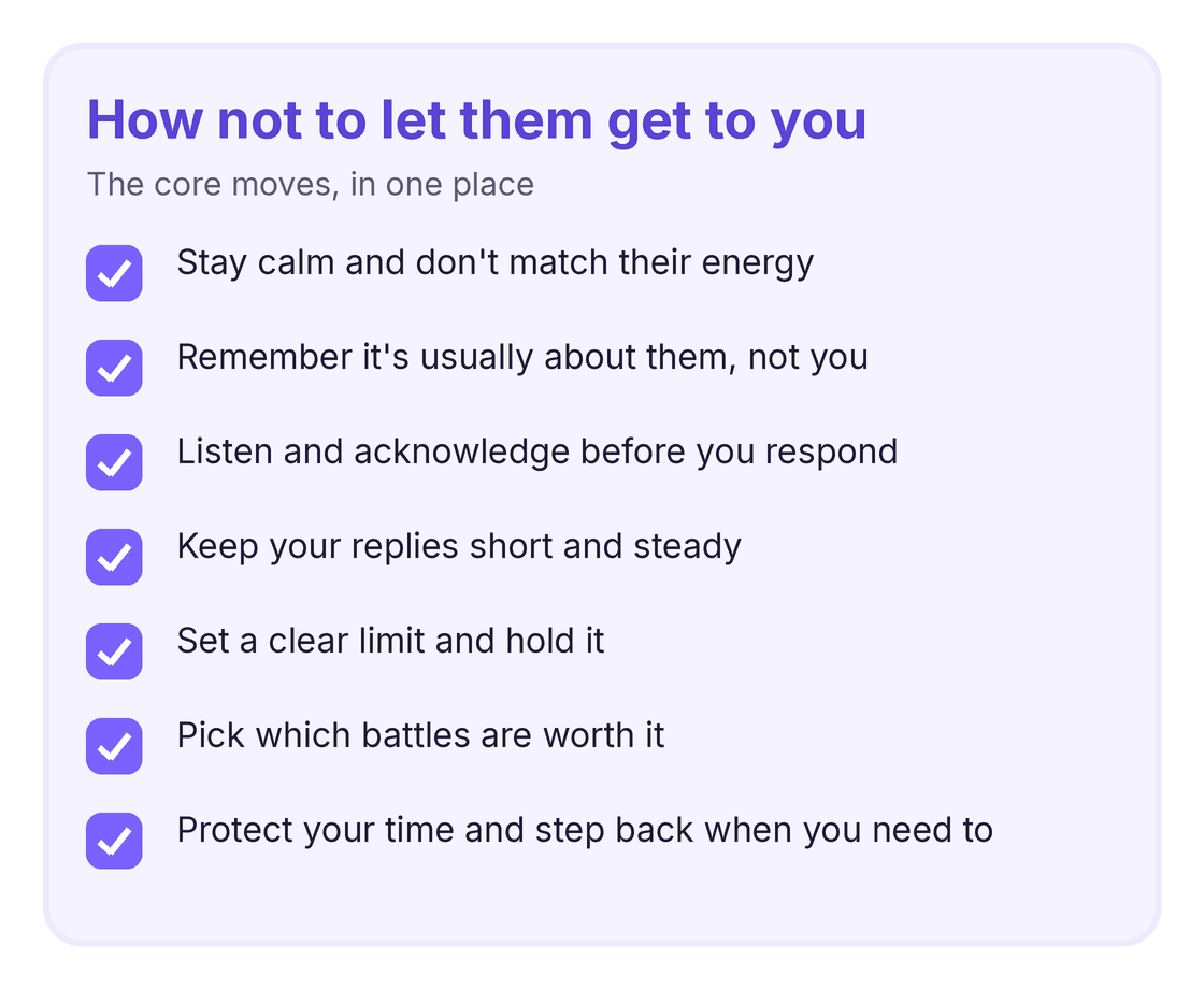 how to not let difficult people bother you checklist