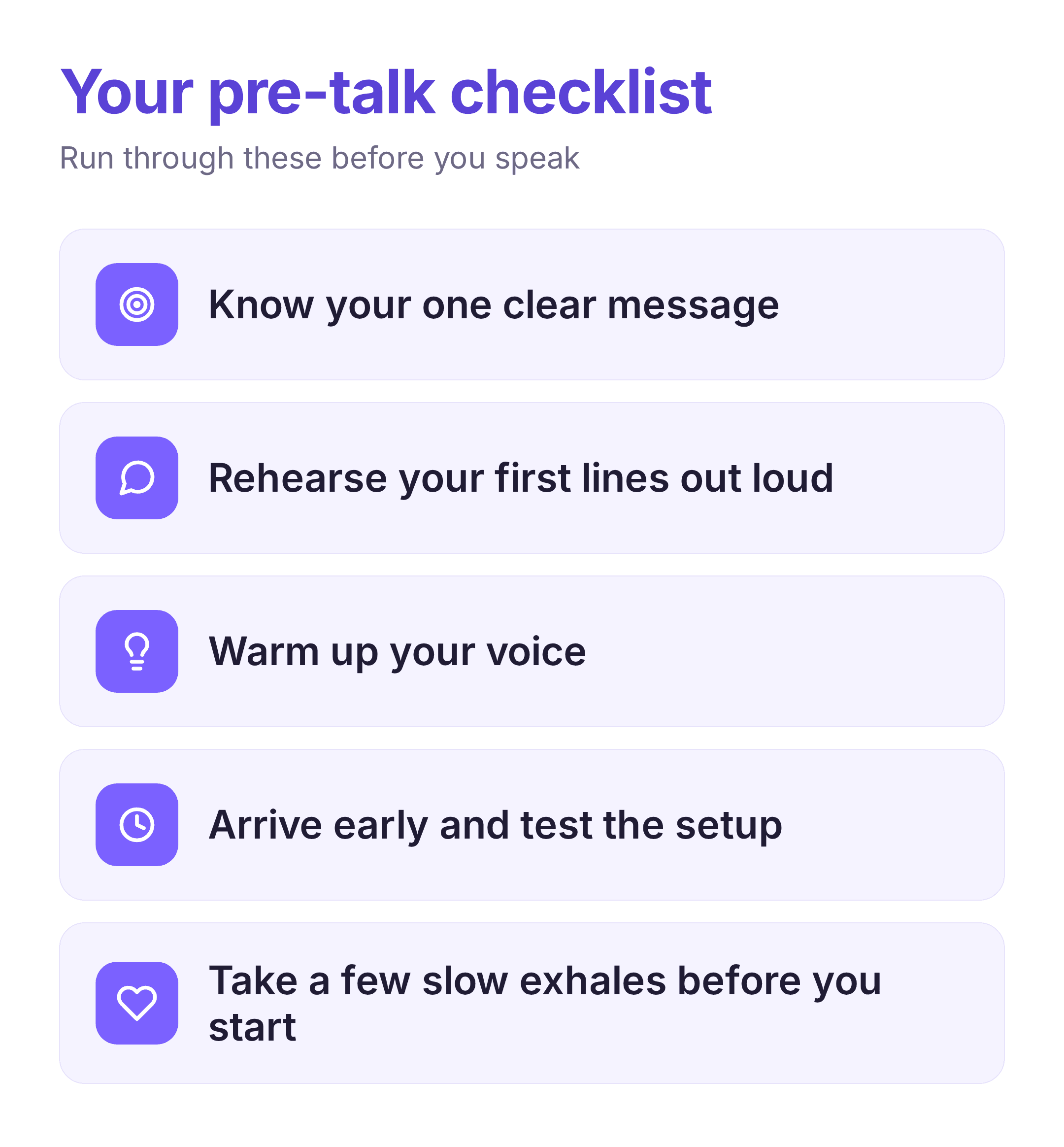 pre-talk presentation checklist
