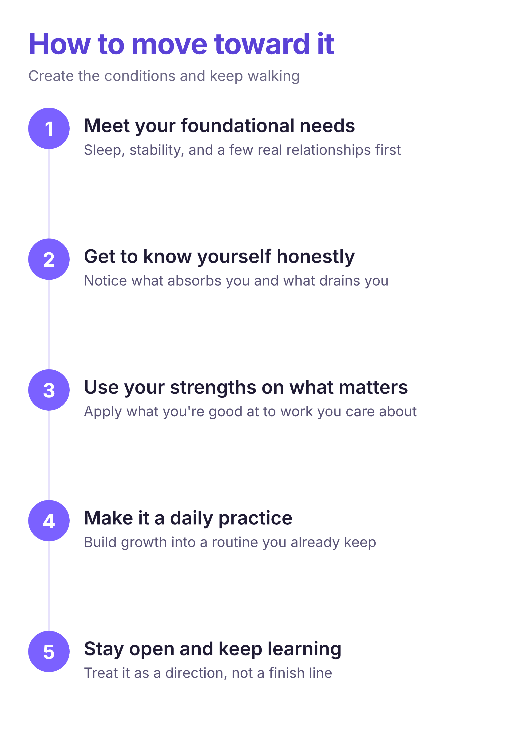 steps to move toward self-actualization