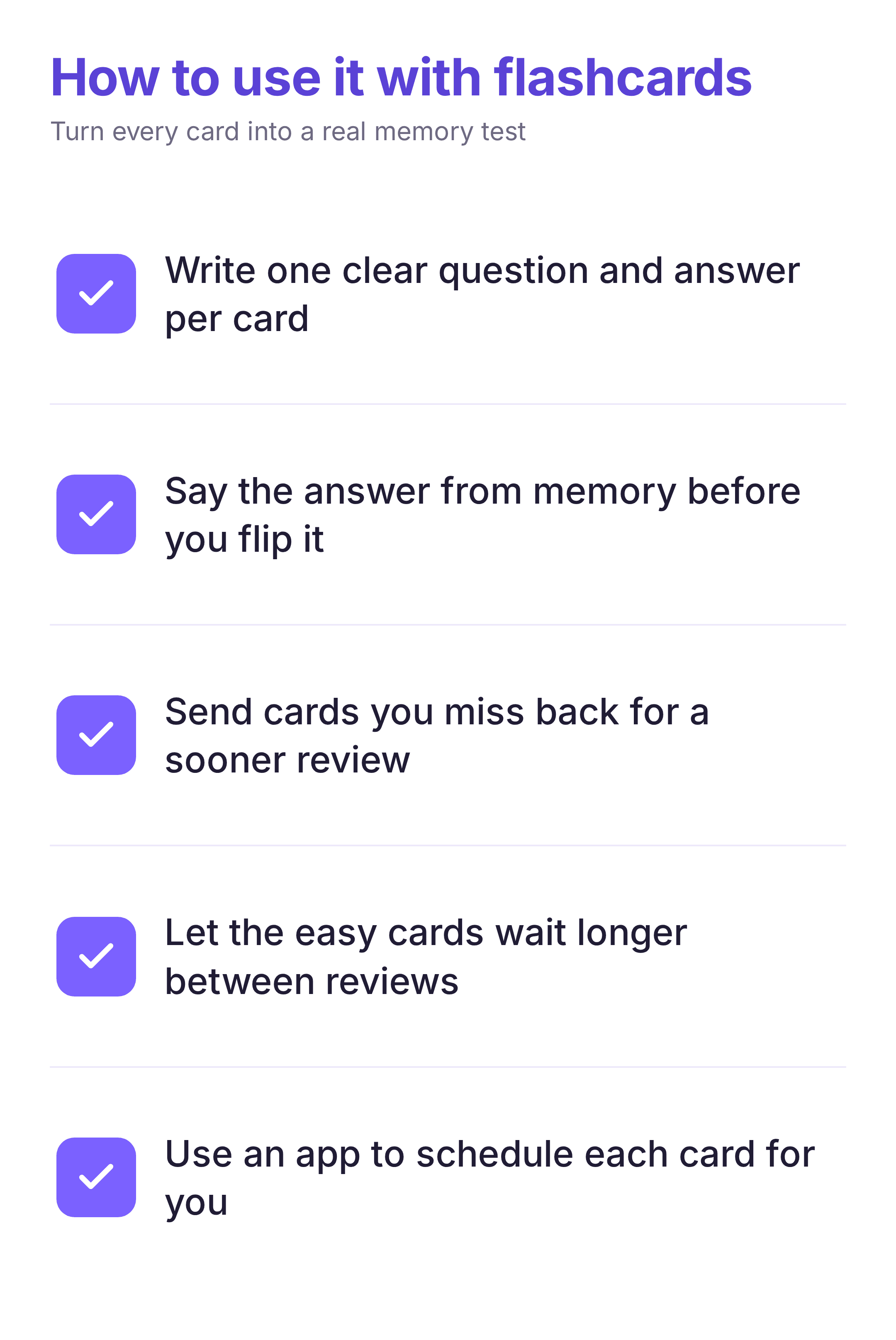 how to use spaced repetition flashcards with active recall