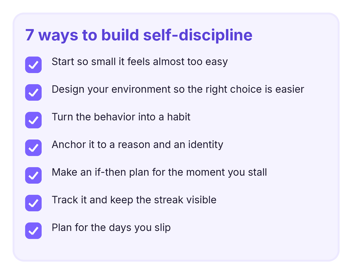 seven techniques for how to build self discipline