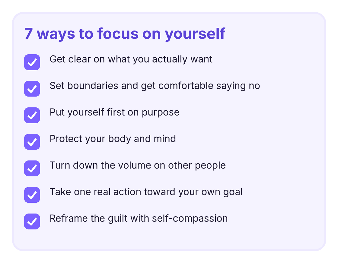 seven ways to focus on yourself without feeling selfish