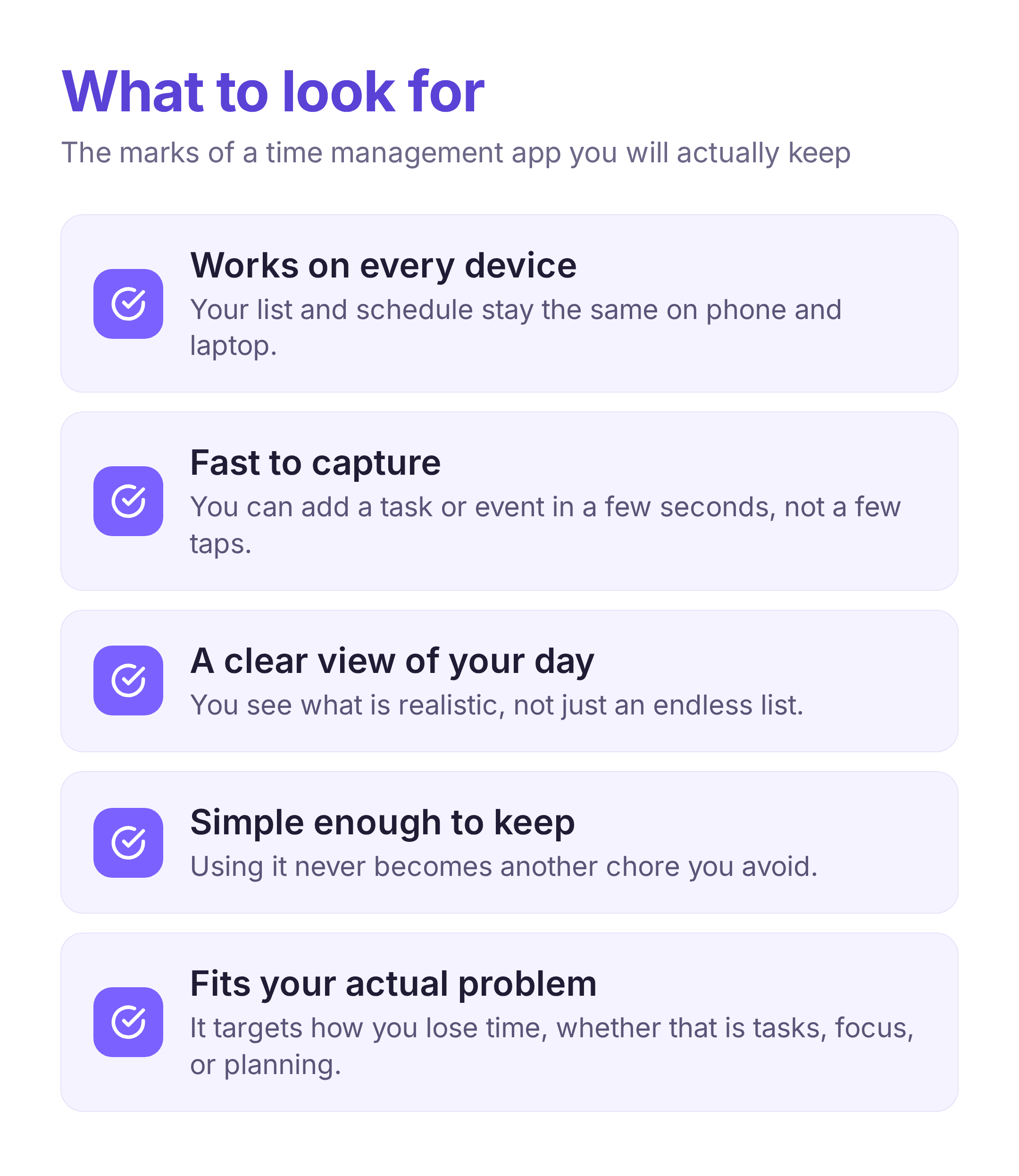 what to look for in a time management app